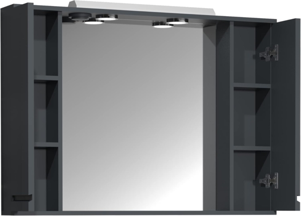 VCM Badmöbel Spiegelschrank Silora 918730 Anthrazit H. 71 x B. 100 x T. 14 cm Bild 3
