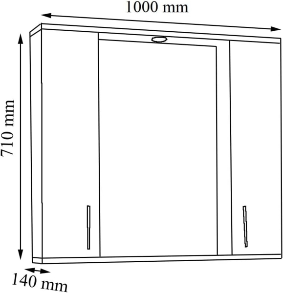 VCM Badmöbel Spiegelschrank Silora 918730 Anthrazit H. 71 x B. 100 x T. 14 cm Bild 2