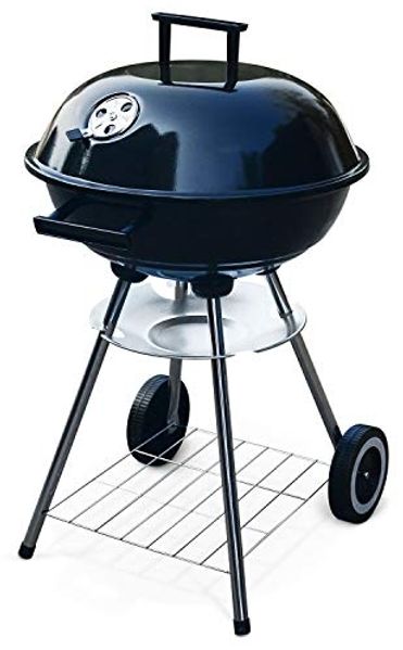 RESCH MAXX Holzkohlegrill, fahrbarer Kugelgrill mit Deckel, Schwarz, Ø 44cm
