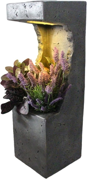 Arnusa LED Solarleuchte Blumentopf beleuchtet Pflanzkübel, Tageslichtsensor, LED fest integriert, warmweiß, Gartenlampe 22x22x69 cm