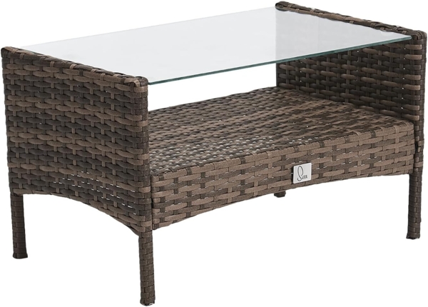 SVITA BROOKLYN Polyrattan Sitzgruppe Balkon Rattan Lounge Gartenmöbel Set braun Bild 5