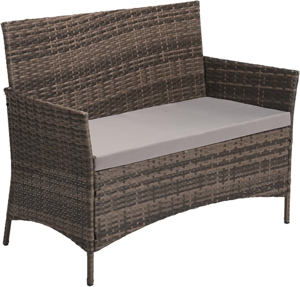 SVITA BROOKLYN Polyrattan Sitzgruppe Balkon Rattan Lounge Gartenmöbel Set braun Bild 4