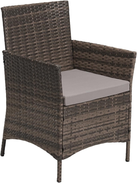 SVITA BROOKLYN Polyrattan Sitzgruppe Balkon Rattan Lounge Gartenmöbel Set braun Bild 6