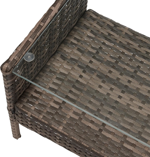 SVITA BROOKLYN Polyrattan Sitzgruppe Balkon Rattan Lounge Gartenmöbel Set braun Bild 7