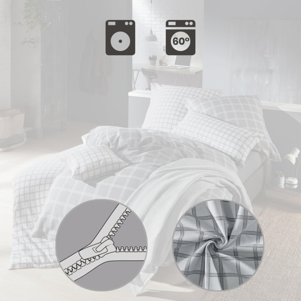 Erwin Müller Bettwäsche Wendebettwäsche, Biber, 2 teilig, Flanell Karo Bild 6