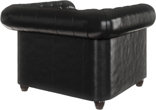 S-Style Möbel Chesterfield-Sessel Jeff aus veganem Leder mit Holzfüßen, mit Wellenfederung Bild 4