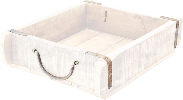CEPEWA Holzkiste Holzkiste Ziegelform 30x8x25cm weiß Altholz Holzbox Vintage Used Look