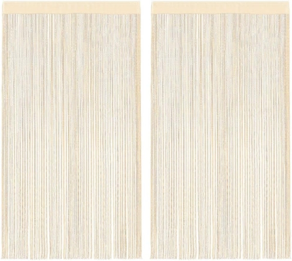 vidaXL Fadenvorhänge 2 Stk. 100 x 250 cm Cremefarben 132402