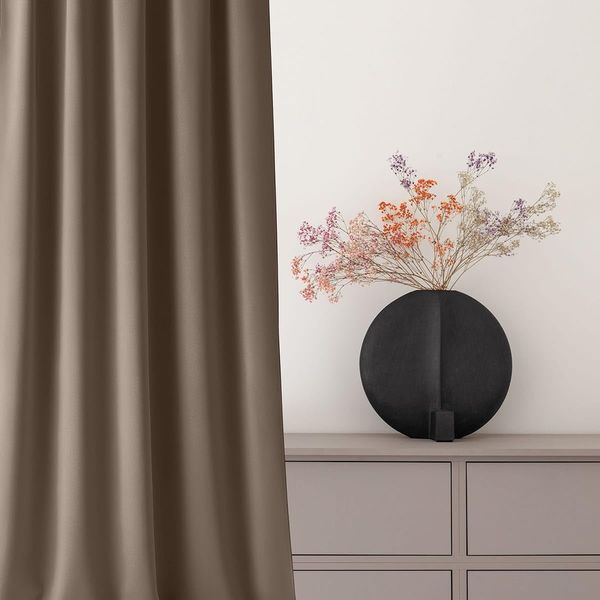 ROOM99 Vorhang mit Kräuselband Aura 140x230 cm Breite x Höhe Schiebegardinen Deko Modern Curtain Gardine Wohnzimmer Schlafzimmer Nugat, 1 Stück