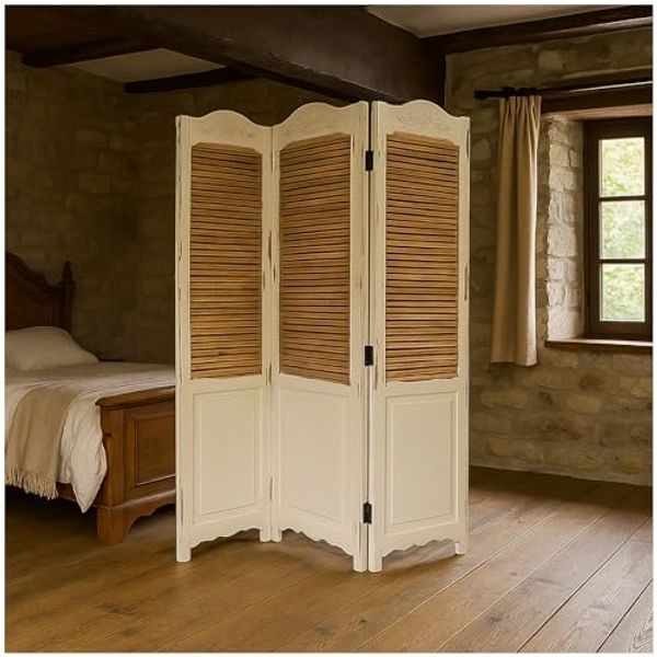 HTI-Living Paravent Paravent 3-teilig im Shabby Chic (Stück, 1 St, 1 Paravent ohne Dekoration), Sichtschutz Raumteiler