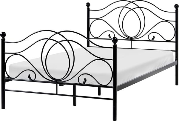 Bett mit Lattenrost Metall LYRA 120 x 200 cm Schwarz