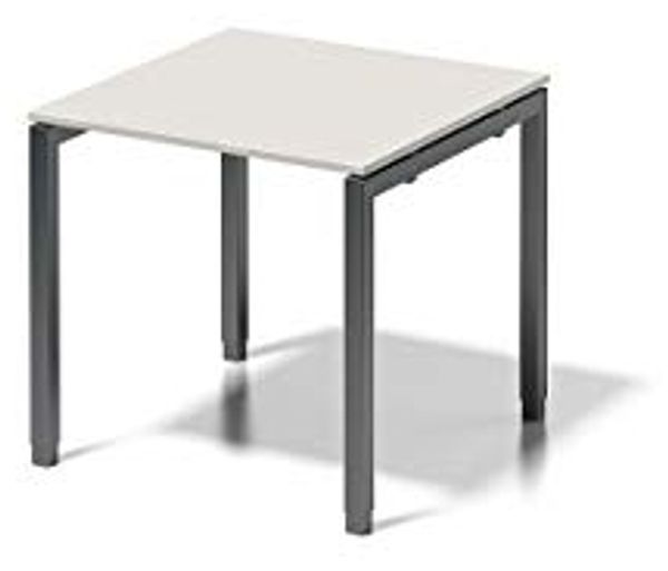BISLEY Cito Schreibtisch, 650-850 mm höheneinstellbares U-Gestell, Metall, Gw334 Dekor Grauweiß, Gestell Anthrazitgrau, 80 x 80 x 85 cm