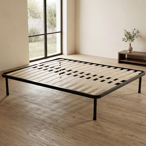 Talamo Italia - Doppelbettgestell Olga, orthopädisches Untergestell mit 14 Latten, 100% Made in Italy, 160 x 190 x 30 cm