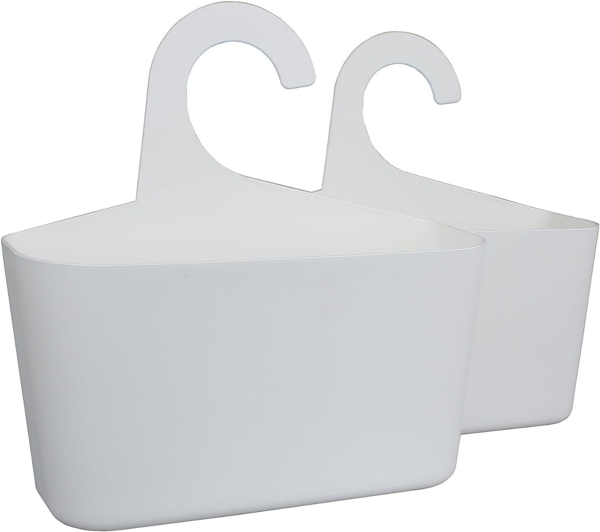 Sanixa Badregal Universal Hänge-Korb 2er Set Duschkorb Duschregal Ablagekorb, für Bad, Küche, Dusche, Speisekammer oder Werkstatt, Duschcaddy zum hängen