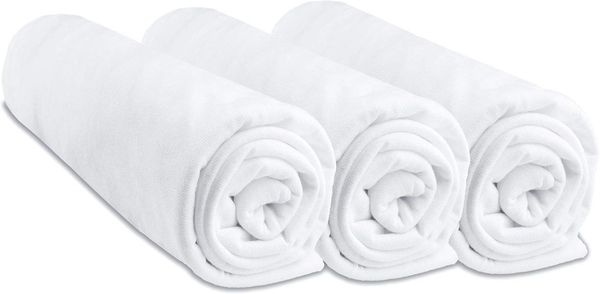 3 Spannbetttücher Baumwolle für Babybett 50x100