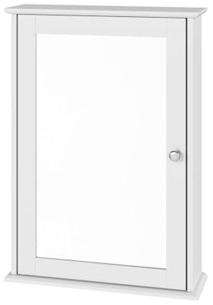 eSituro SBP0027 Spiegelschrank Badspiegel Hängeschrank mit Türen Wandschrank Badschrank Weiß BHT ca: 42 x 58,5 x 12 cm