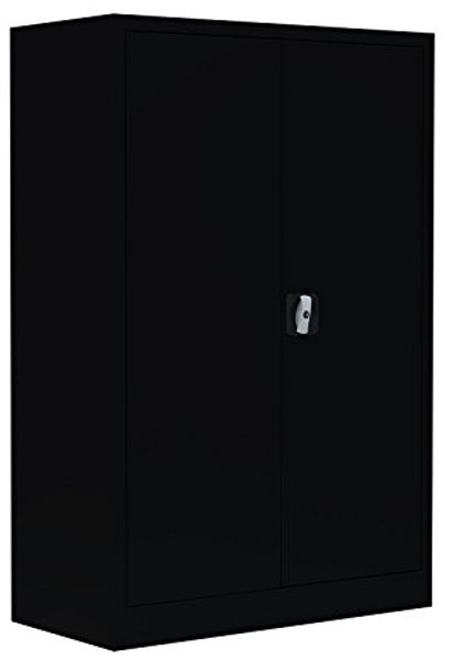 Stahl-Aktenschrank Metallschrank abschließbar Büroschrank Stahlschrank 120 x 92,5 x 42,2 cm Schwarz 530329