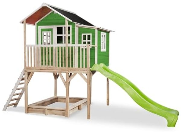 Exit Holz Spielhaus Loft 750 | Grün | 444 x 190 x 269 cm