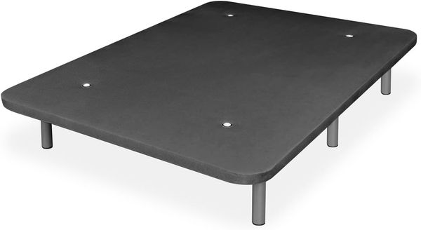 Somnia Descanso - Extra Robustes 3D-Polsterbett mit großer Stabilität und 5 Querstangen + 6 Metallfüße mit Gewinde von 25 cm, 135x190, Dunkelgrau