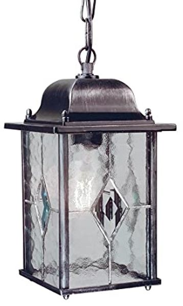 Außenleuchte, Kettenlaterne, Schwarzes Silber, H 34 cm