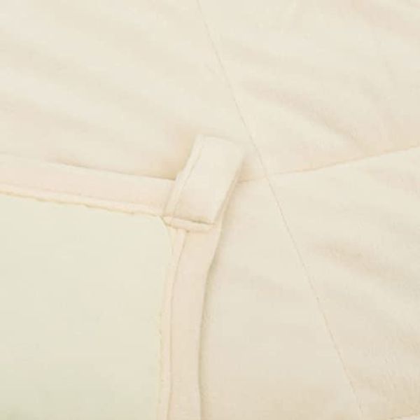 vidaXL Gewichtsdecke Stoff, 1 x Gewichtsdecke, Creme, 140x200 cm, 100 % gebürstete Polyester-Mikrofaser, 10 kg Bild 5
