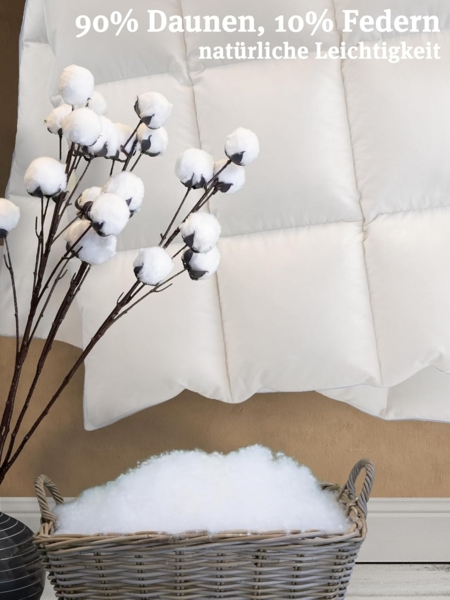 Paradies Daunenbettdecke Elma 90, Füllung: 90% Daunen, 10% Federn, Bezug: 100% Baumwolle, natürliche Leichtigkeit Bild 4