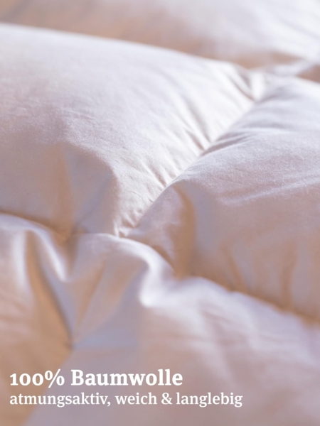 Paradies Daunenbettdecke Elma 90, Füllung: 90% Daunen, 10% Federn, Bezug: 100% Baumwolle, natürliche Leichtigkeit Bild 5
