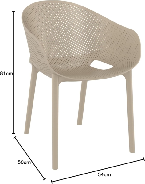 CLP 4er Set Stühle Sky Pro stapelbar und mit modernem Design,taupe Bild 3