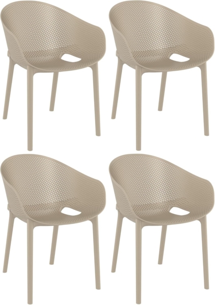 CLP 4er Set Stühle Sky Pro stapelbar und mit modernem Design,taupe Bild 1