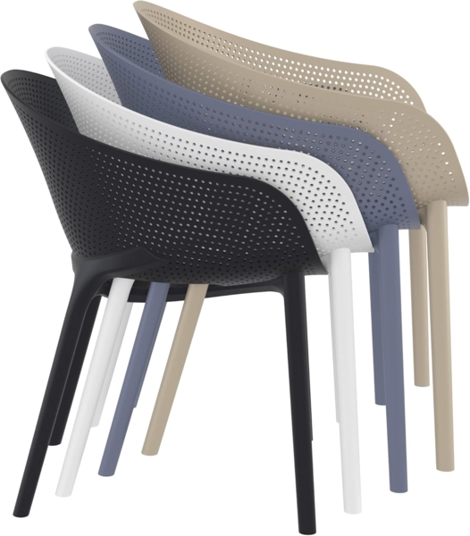 CLP 4er Set Stühle Sky Pro stapelbar und mit modernem Design,taupe Bild 9