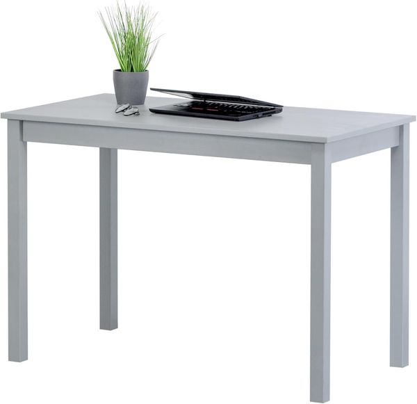 hagge home Skandinavisch Holz Schreibtisch Esstisch Schminktisch Computertisch Küchentisch Konsolentisch PC Tisch Homeoffice Esszimmertisch Wohnzimmertisch Arbeitszimmertisch 110x60 cm Höhe 75 cm, Grau