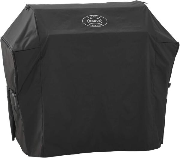 RÖSLE Abdeckhaube BBQ-Station VIDERO G6/G6-S, Hochwertige Schützhülle aus 100% Polyester mit PU-Beschichtung, praktischer Reißverschluss, wetterfeste Abdeckung, Schwarz