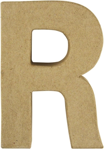 Pappmaché Buchstabe R FSC Recycled100%, 15x10,5x3cm