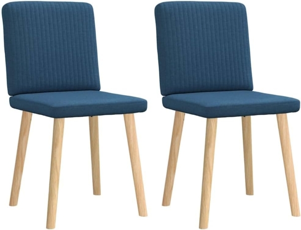 vidaXL Esszimmerstühle 2 Stk. Blau Stoff 4101205