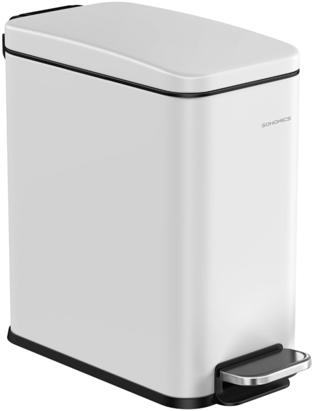 Songmics Kosmetikeimer mit Deckel, Stahl, 5 Liter, Weiß