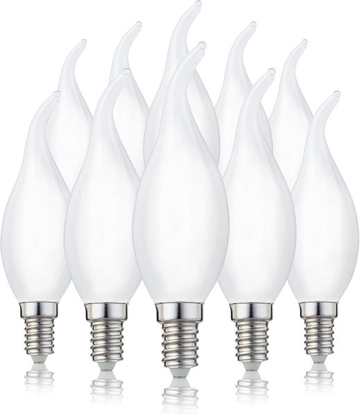 hellum LED Glühlampe, Kerzen-Windstoß Glühbirne E14 LED warmweiß, 250 Lumen Windstoßkerze 2,5W Glühbirne entspricht 25-Watt Kerzenbirnen, 2700 Kelvin Warmweiß matt 207408