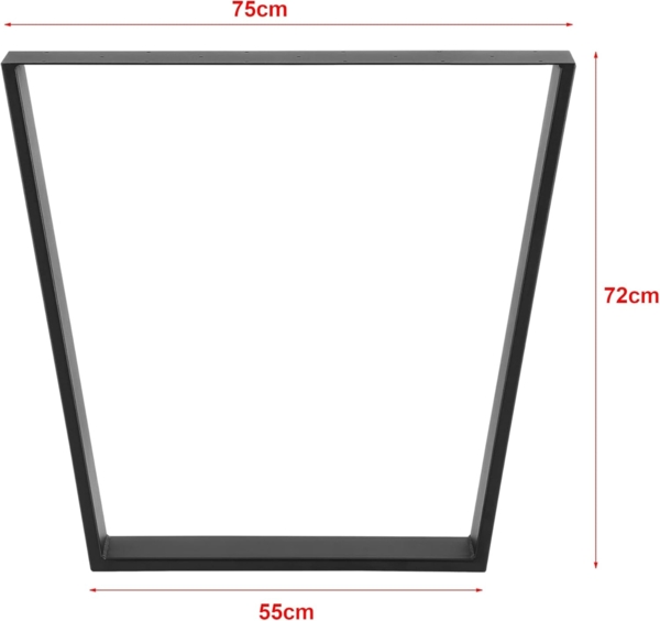 2er-Set Tischgestell 55 - 75 x 72 cm Stahl Schwarz Matt en. casa Bild 4