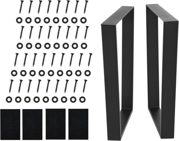 2er-Set Tischgestell 55 - 75 x 72 cm Stahl Schwarz Matt en. casa Bild 7