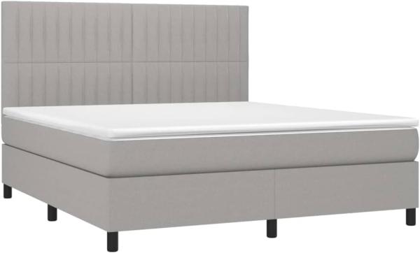 vidaXL Boxspringbett mit Matratze Hellgrau 160x200 cm Stoff, Härtegrad: H2 [3141945]