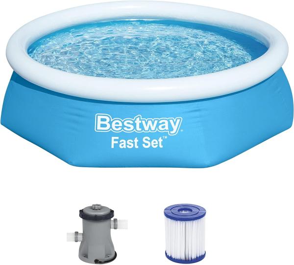 Bestway Schwimmbecken Fast Set Rund 244x61 cm Blau 441116