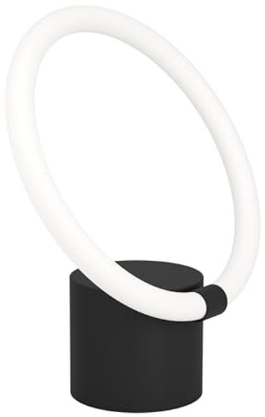 Eglo 900565 Tischleuchte CARANACOA Stahl schwarz, Kunststoff weiss LED 11,5W 3000K L:26cm B:5cm H:26cm mit Kabelschalter