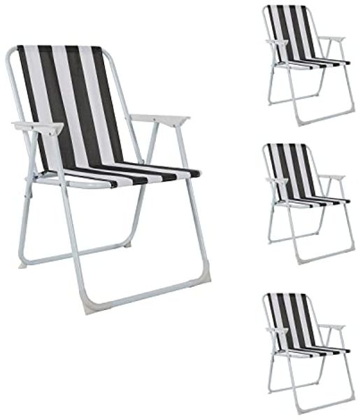 4 Stück Campingstuhl Klappstuhl Regiestuhl Gartenstuhl Anthrazit/Weiß