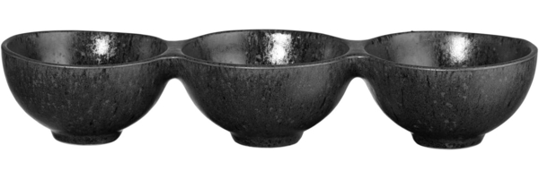 ASA 3er Schale, black iron 8,5 x 26 cm, h. 4,5 cm