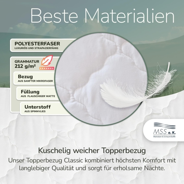 MSS e.K. Matratzenbezug "CLASSIC" 140 x 200 x 5 cm"" Bild 6