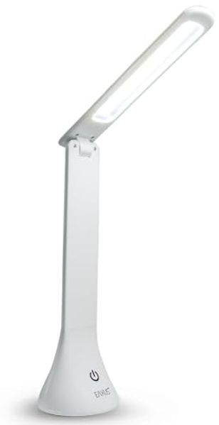 EAXUS LED Schreibtischlampe Moderne Touch Tischleuchte mit 3 Helligkeitsstufen, LED fest integriert, Tageslichtweiß, Stromversorgung über USB oder Batterien