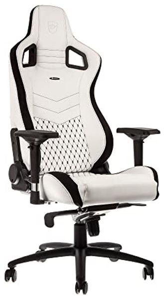 noblechairs Epic Gaming Stuhl - Bürostuhl - Schreibtischstuhl - PU-Kunstleder - Inklusive Kissen - Weiß/Schwarz