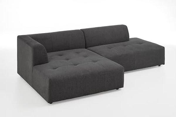 ATLANTIC home collection Eckgarnitur, XXL-Liegefläche (ca. 63x240 cm), skandinavisches Design, frei im Raum stellbar. Bezugsstoff Strukturstoff, Ecke Links