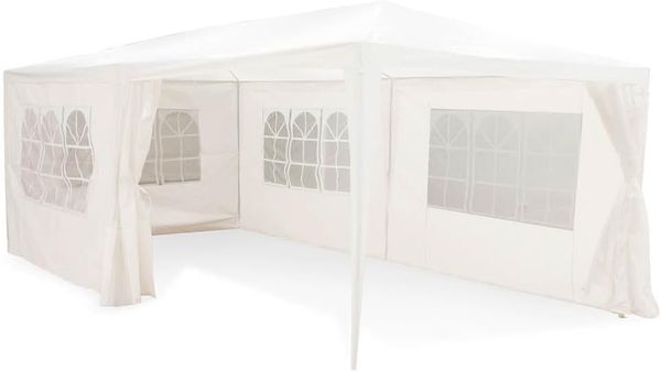 Lifetime Garden Partyzelt 3x6 m - Party Zelt mit Seitenwänden und Fenstern - Gazebo - Gartenpavillion - Pavillon mit Seitenwänden - Pop Up Pavillon - Festzelt Garten - Pavillon Weiß