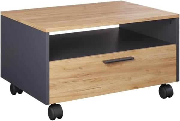 Couchtisch Bibo Anthrazit/Goldkraft Eiche 70 x 52.4 cm Vicco