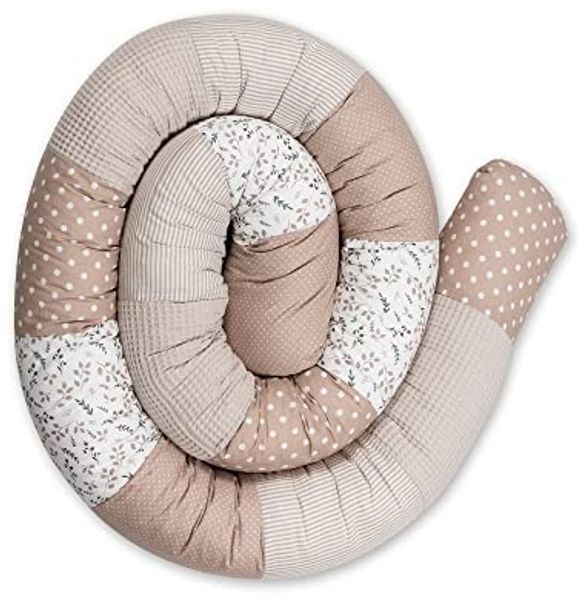 ULLENBOOM ® Baby Kuschelschlange 300x13 cm Sandblume (Made in EU) - Kuschelschnecke in vielen Farben und Größen, Bezug: 100% OEKO TEX Baumwolle, Nackenrolle, Motiv: Sterne